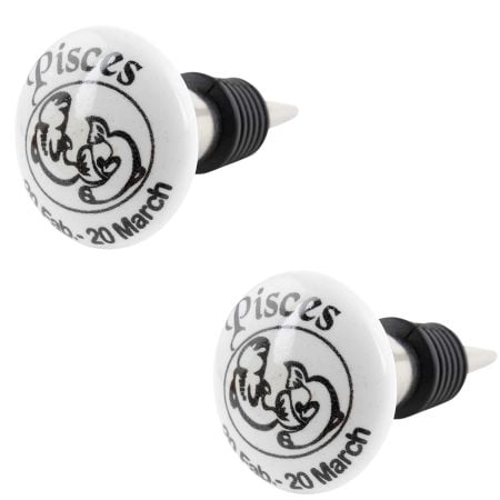 2 Pieces Pisces Flat Ceramic Wine Bottle Stopper